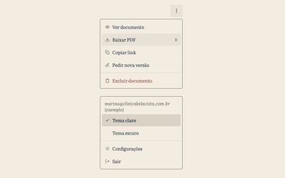 Prévia do componente Menu suspenso