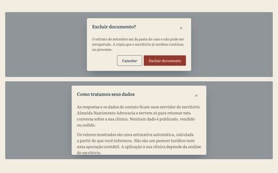 Prévia do componente Modal