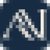 Favicon de 16 px ampliado, pixel a pixel
