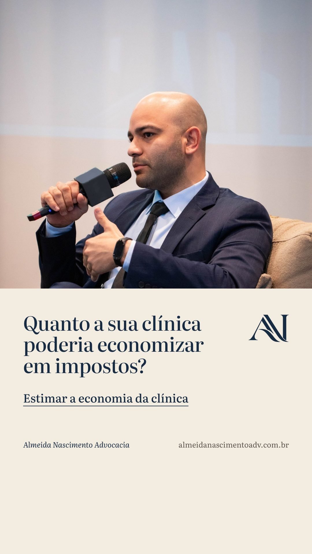 Story com foto aprovada, pergunta e chamada para estimar a economia